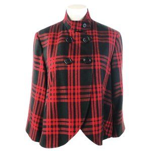 Larry Levine Red & Black Jacket Plaid Blazer 6